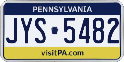 PA license plate JYS5482