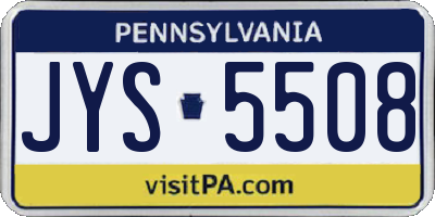 PA license plate JYS5508