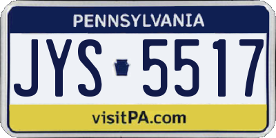 PA license plate JYS5517