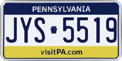 PA license plate JYS5519