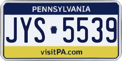 PA license plate JYS5539