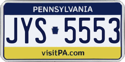PA license plate JYS5553