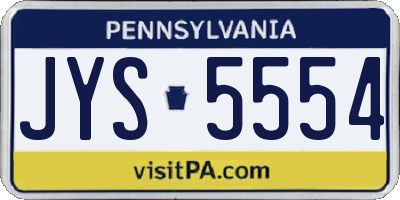 PA license plate JYS5554