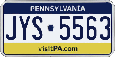 PA license plate JYS5563