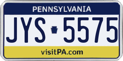 PA license plate JYS5575