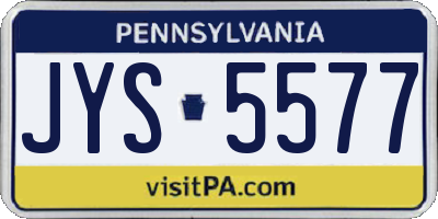 PA license plate JYS5577