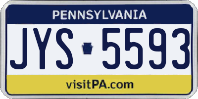 PA license plate JYS5593