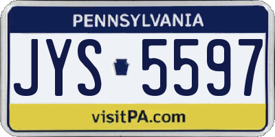 PA license plate JYS5597