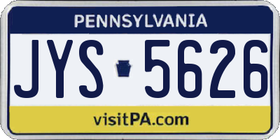 PA license plate JYS5626
