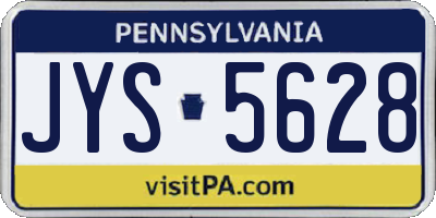 PA license plate JYS5628