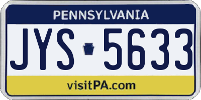 PA license plate JYS5633
