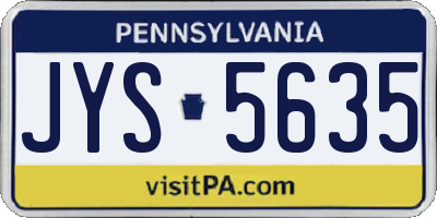 PA license plate JYS5635