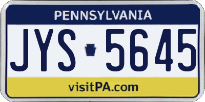 PA license plate JYS5645