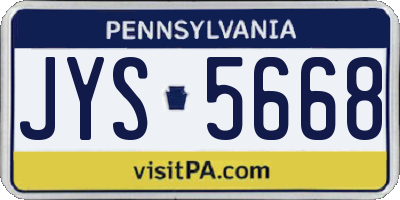 PA license plate JYS5668