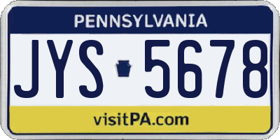 PA license plate JYS5678