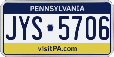 PA license plate JYS5706