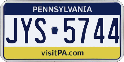 PA license plate JYS5744