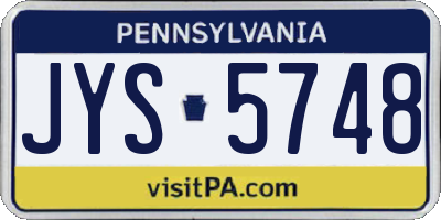 PA license plate JYS5748