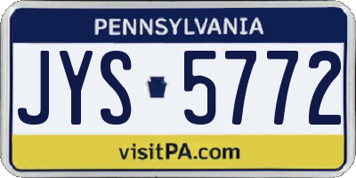 PA license plate JYS5772