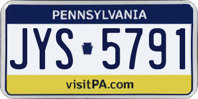 PA license plate JYS5791