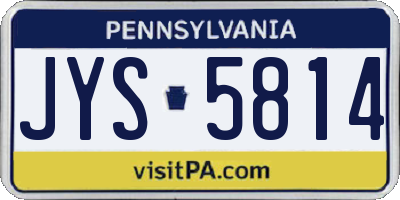 PA license plate JYS5814