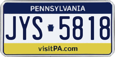 PA license plate JYS5818