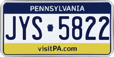 PA license plate JYS5822