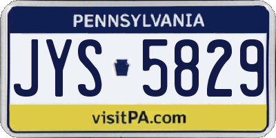 PA license plate JYS5829