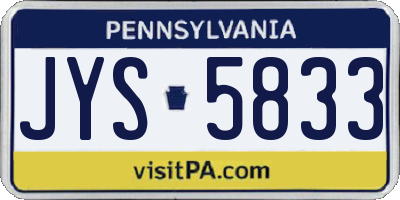 PA license plate JYS5833