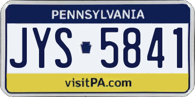 PA license plate JYS5841