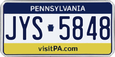 PA license plate JYS5848