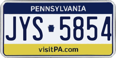 PA license plate JYS5854