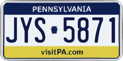 PA license plate JYS5871