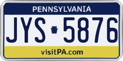 PA license plate JYS5876