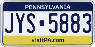 PA license plate JYS5883