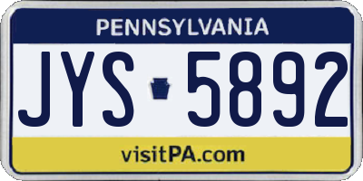 PA license plate JYS5892