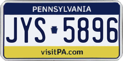 PA license plate JYS5896