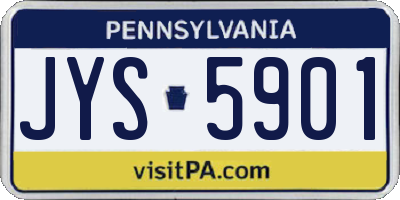 PA license plate JYS5901