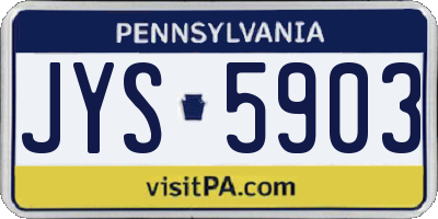PA license plate JYS5903