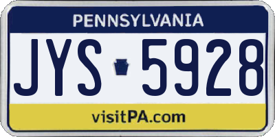PA license plate JYS5928
