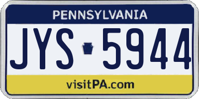 PA license plate JYS5944