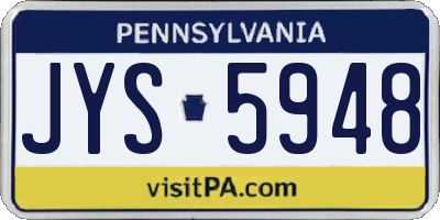 PA license plate JYS5948