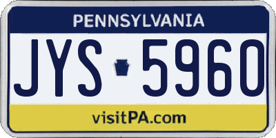 PA license plate JYS5960