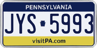 PA license plate JYS5993