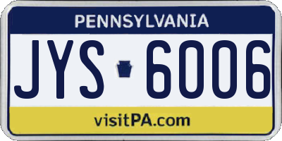 PA license plate JYS6006