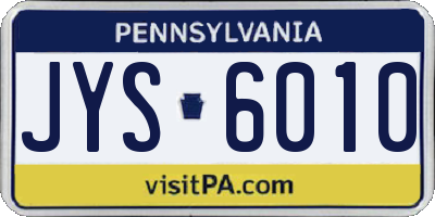 PA license plate JYS6010