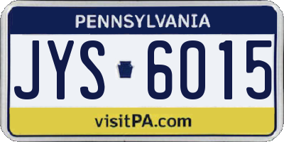 PA license plate JYS6015