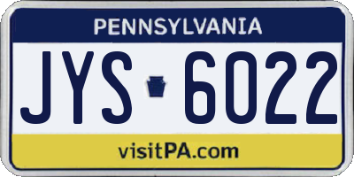 PA license plate JYS6022