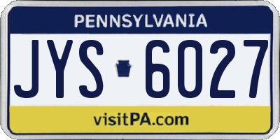 PA license plate JYS6027