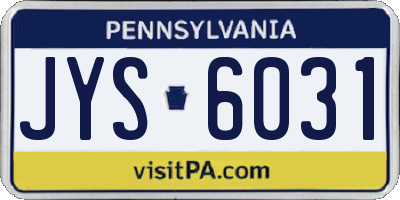 PA license plate JYS6031